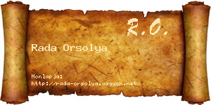 Rada Orsolya névjegykártya
